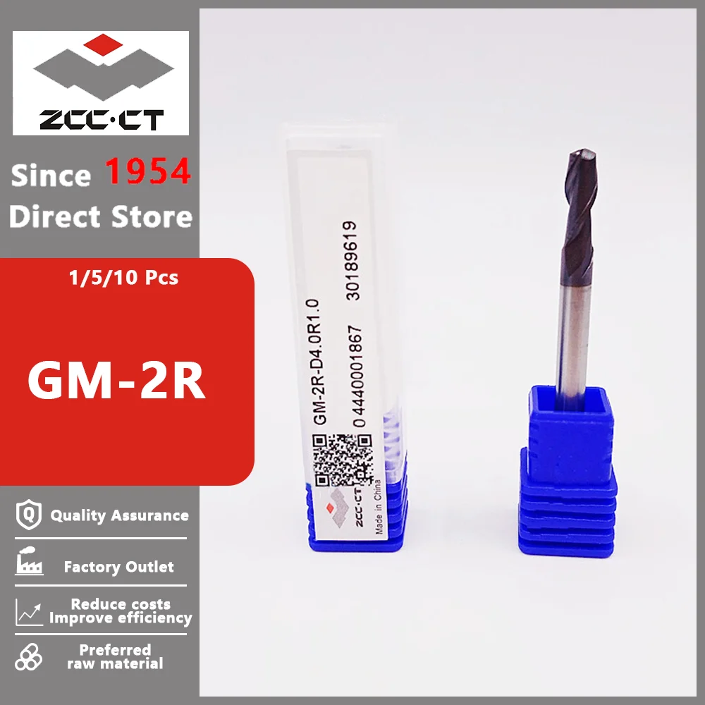 ZCCCT GM-2R ֽ ƿ 2 ÷Ʈ ڳ    , CNC и Ŀ, HRC50   , R0.2  R2.0